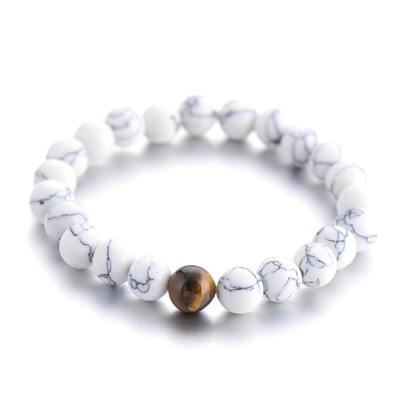 Natural stone couple distance bracelet