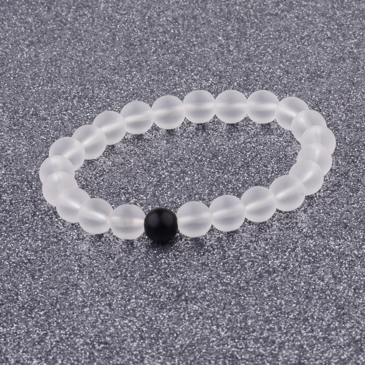 Natural stone couple distance bracelet